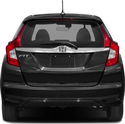 Rear view with distinctive angular taillights and rear windshield wiper