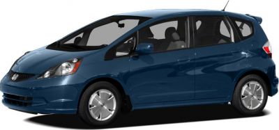 Compact blue hatchback with smooth curves and five doors