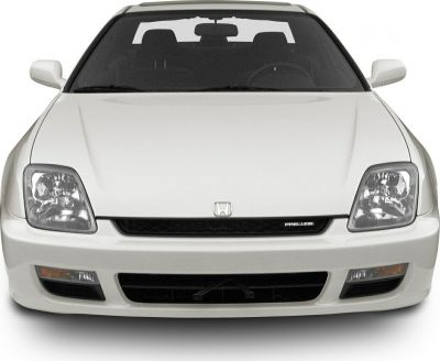 Front view with distinctive headlights and streamlined bumper