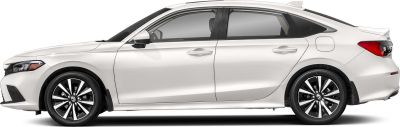 Side profile view with alloy wheels of a modern sedan
