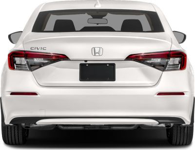 Rear view with sharp tail lights and distinct trunk design