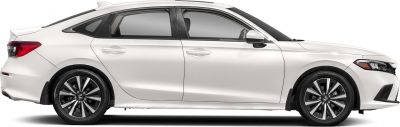 Side profile of sedan with tinted windows and alloy wheels