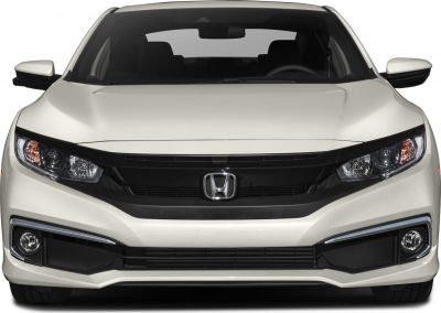 Front view with sleek headlights and grille design