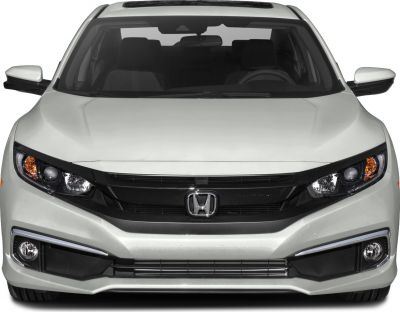 LED headlights and sleek front grille with fog lights