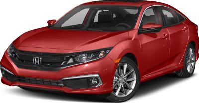 Sleek sedan front with LED headlights and alloy wheels