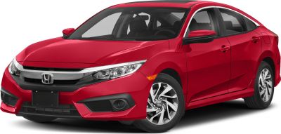 Red sedan with chrome grille and modern headlights