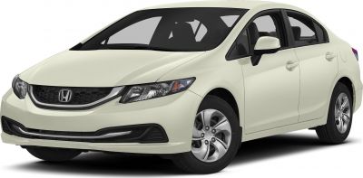 Front grille and headlight design with alloy wheels on a white sedan