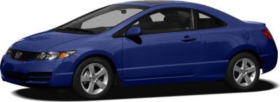 Two-door coupe with smooth aerodynamic body and five-spoke alloy wheels