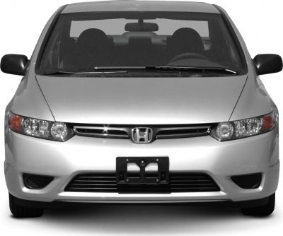 Front view with headlights, grille, and bumper design
