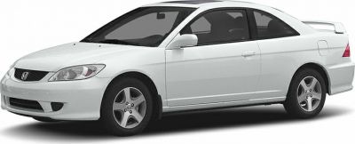 White two-door coupe with sporty alloy wheels from early 2000s