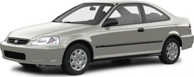 Two-door compact sedan with smooth body lines