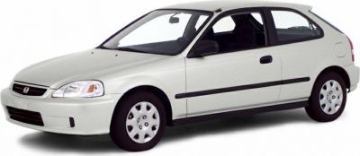 Compact hatchback vehicle with three-door design and smooth aerodynamic shape