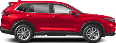 Red modern SUV side profile with tinted windows and alloy wheels