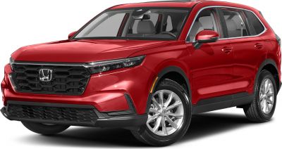 Bold front grille and sleek LED headlights on red SUV