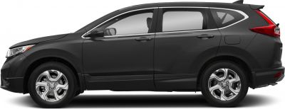 Side view of black compact SUV with alloy wheels
