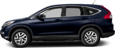 Side profile of an SUV with alloy wheels and sleek body lines