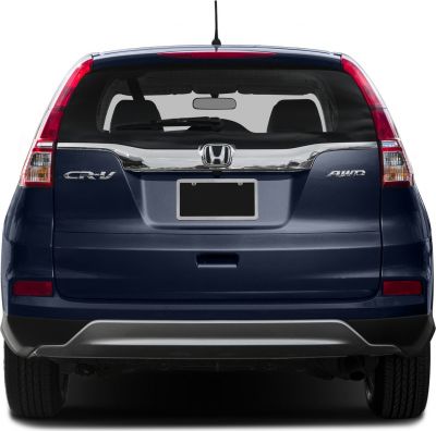 Rear view of compact SUV with AWD badge and vertical taillights