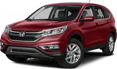 Front angle showing headlights, grille, and alloy wheels on a red SUV