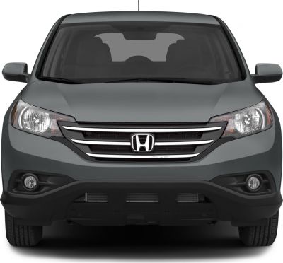 Front view of SUV with prominent grille, headlights, and fog lights