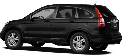 Side profile of black mid-size SUV with alloy wheels and vertical taillights