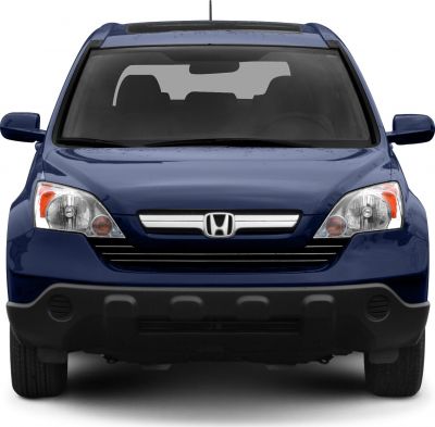 Front view with headlights and grille of SUV