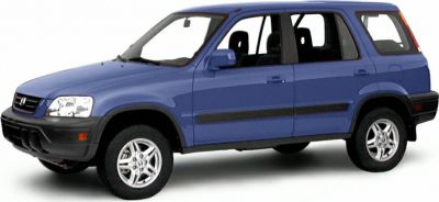 Blue SUV front side profile with alloy wheels and classic compact design