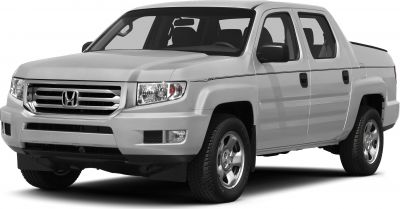 Front side view of a facelifted 2009 pickup truck with crew cab and distinctive grille