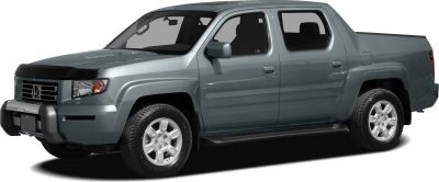 Crew cab pickup truck with four doors and distinct front design