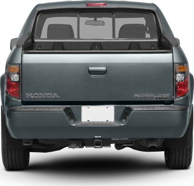 Close-up rear view of pickup tailgate and taillights