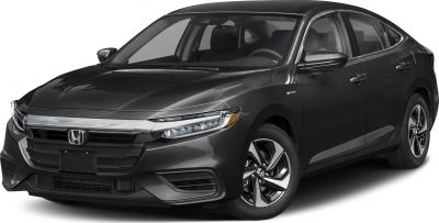 Sleek front angle hybrid sedan with LED headlights and alloy wheels