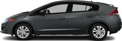 Sleek hybrid hatchback side profile with aerodynamic design and alloy wheels