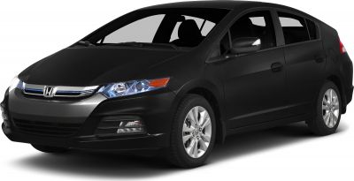 Hybrid sedan with aerodynamic design and LED headlights