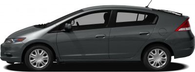 Side profile of an aerodynamic hatchback with compact wheel covers