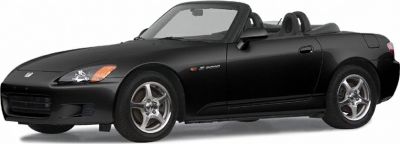 Black Honda S2000 AP1 convertible front and side exterior view