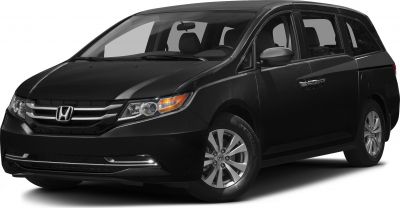 Front three-quarter view of a minivan with LED headlights and alloy wheels