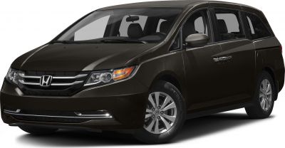 Front and side profile of a modern minivan with distinctive headlights and grille
