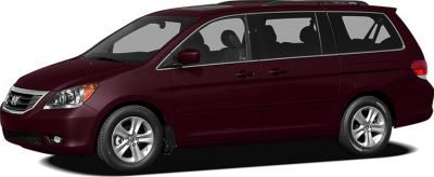 Minivan side profile with large windows and sliding doors