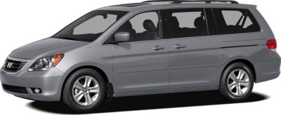 Silver minivan side profile with alloy wheels and sliding door