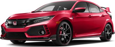 Sporty hatchback with aggressive front grille and aerodynamic features