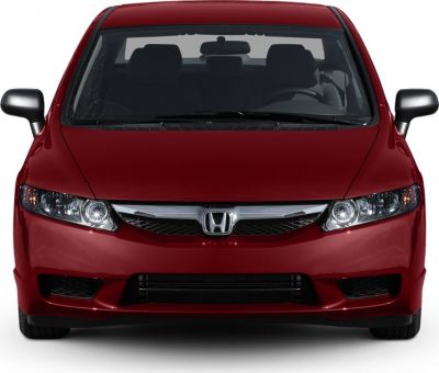 Front view with LED headlights and distinctive grille