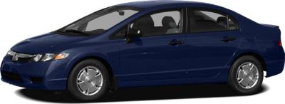 Side profile with distinct steel wheel covers and sedan body
