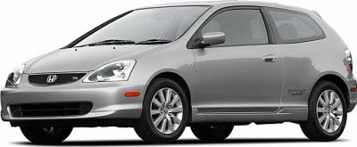 Silver 3-door hatchback with VTEC DOHC badge and sporty front design