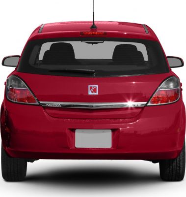 Rear hatch with tail lights and antenna