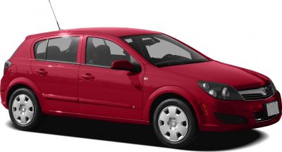 Red 5-door hatchback with side profile and smooth body design