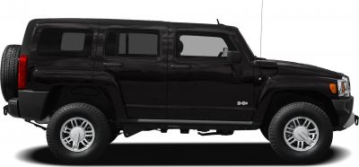 Side profile of rugged off-road SUV with large tires and 4 doors.