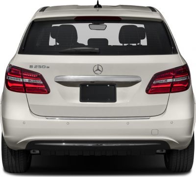 Rear view of hatchback featuring LED tail lights and parking sensors