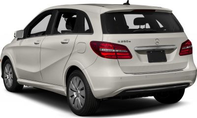 Rear view of a white hatchback with detailed taillights and angular side body design