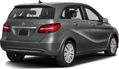 Rear view of electric compact hatchback with aerodynamic body and distinct tail lights
