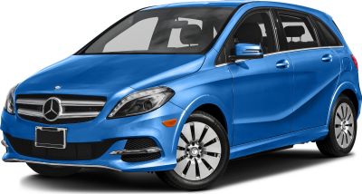 Blue hatchback with alloy wheels captured from front side angle
