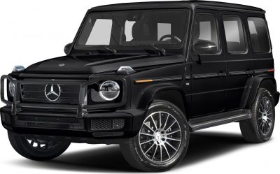 Black luxury SUV with brush guard and large alloy wheels